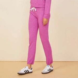 Monrow Supersoft Vintage Drawstring Elastic Waist Sweats Pink Small